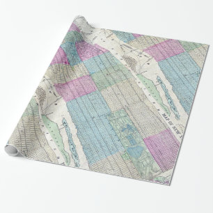 1870 Map New York City Central Park Wrapping Paper