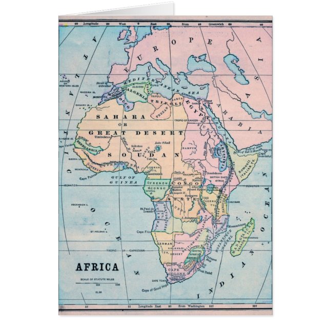1870 Vintage Map of Africa (Front)
