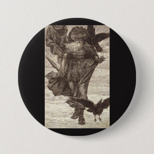 1871 Odin, Norse God of Wisdom 7.5 Cm Round Badge