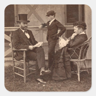 1872 President Grant with Family at Cottage Square Sticker