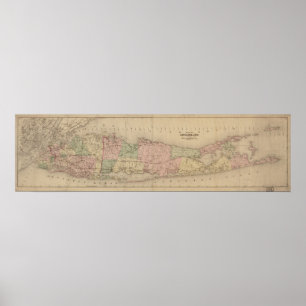1873 Map of Long Island, New York Poster