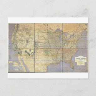 1873 Map of the United States of America Postcard