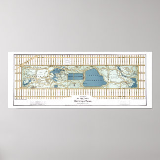 1875 Hinrichs' Guide Map of Central Park Poster