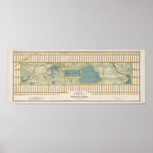 1875 Map of Central Park Poster