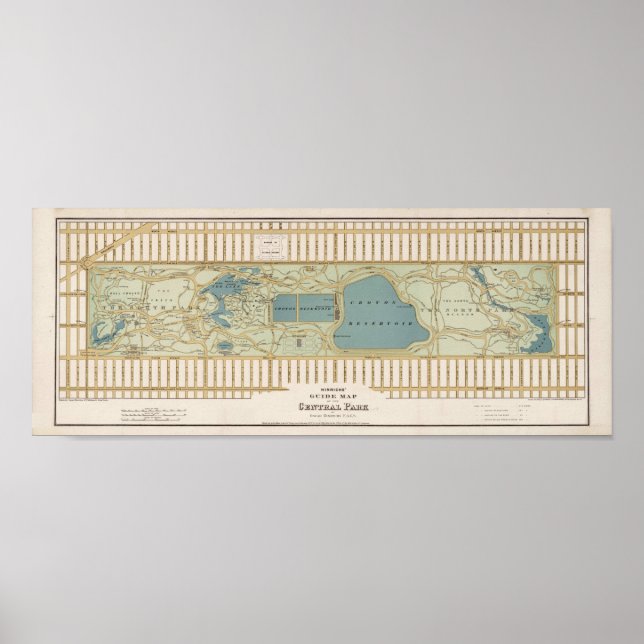 1875 Map of Central Park Poster (Front)