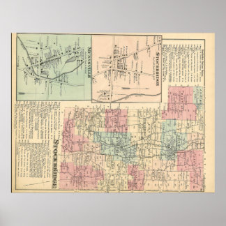 1875 Town of Stockbridge Map Poster