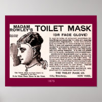 1875 Vintage Beauty Aid: Toilet Mask or Face Glove