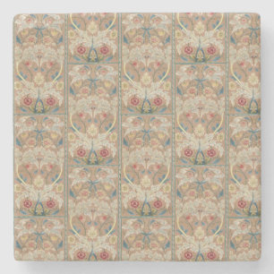 1875 Vintage William Morris Floral Embroidery Stone Coaster