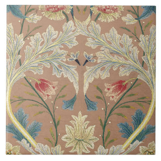 1875 Vintage William Morris Floral Embroidery Tile