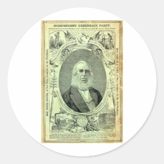 1876 Greenback Party Classic Round Sticker