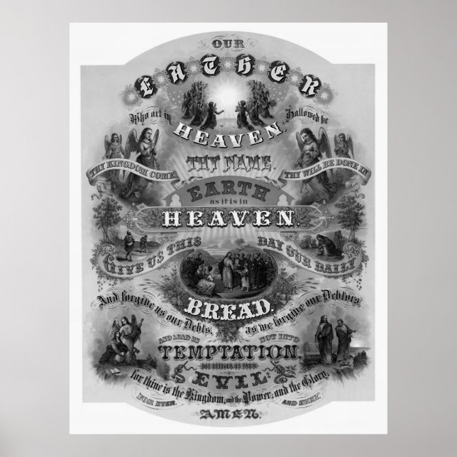 1876 LORD'S PRAYER POSTER (Front)