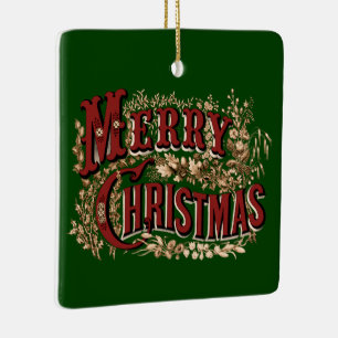1876 Merry Christmas Double-sided Ceramic Ornament