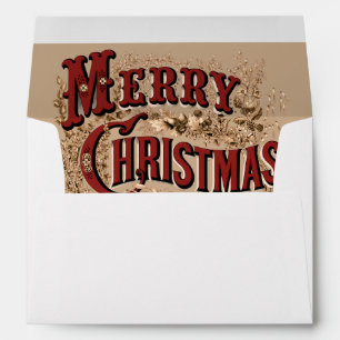 1876 Merry Christmas - Gold Envelope