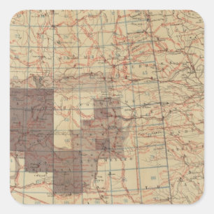 1876 Progress Map of The US Geographical Surveys Square Sticker