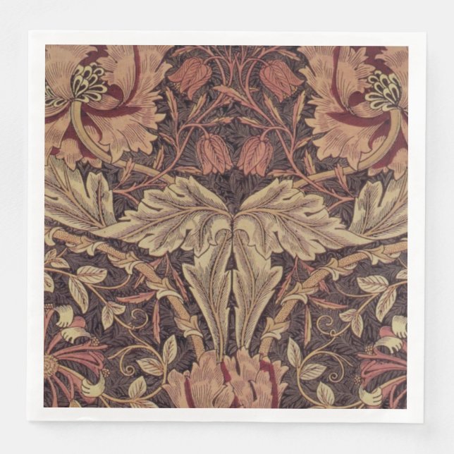 1876 Vintage William Morris Honeysuckle Napkin (Front)