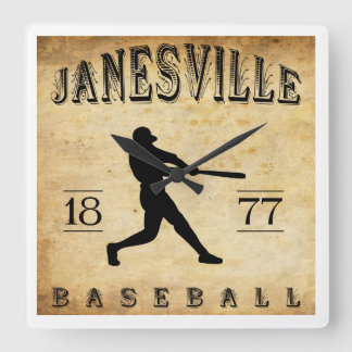 1877 Janesville Wisconsin Baseball Square Wall Clock