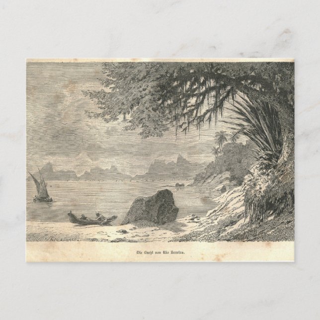 1877 Print Rio de Janeiro The Earth and its People Postcard (Front)