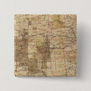 1878 Progress Map of The US Geographical Surveys 2 15 Cm Square Badge