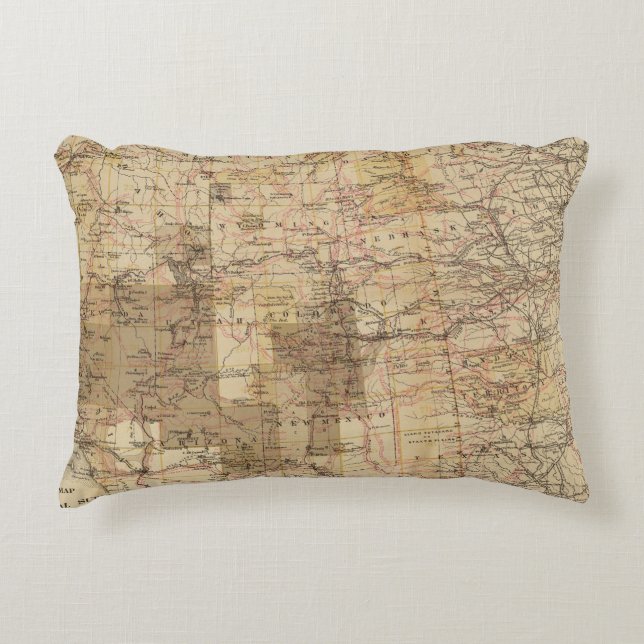 1878 Progress Map of The US Geographical Surveys 2 Decorative Cushion (Front)