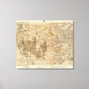 1878 Progress Map of The US Geographical Surveys Canvas Print