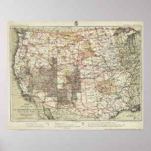 1878 Progress Map of The US Geographical Surveys Poster