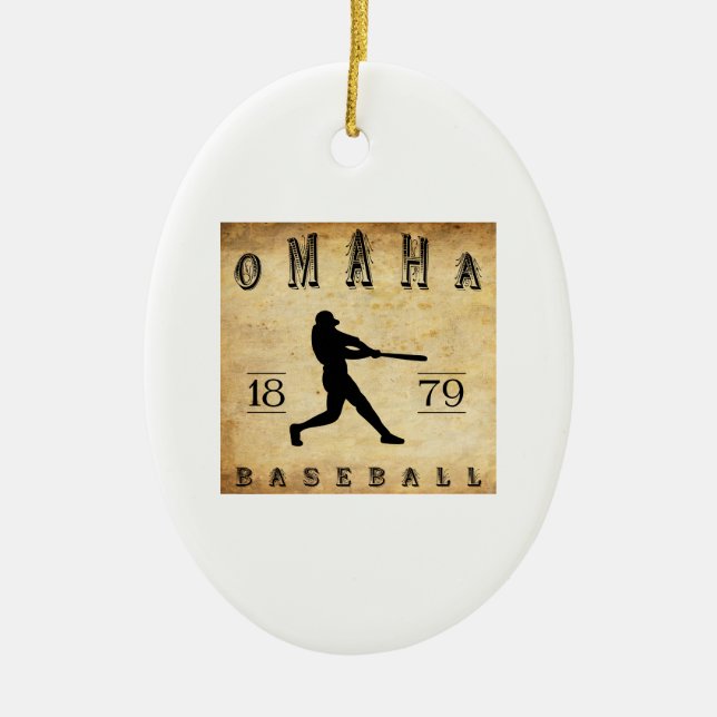 1879 Omaha Nebraska Baseball Ceramic Tree Decoration (Front)
