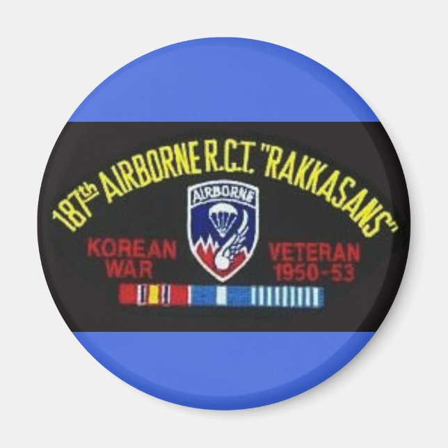 187th Airborne Korean War Magnet - Circle (Front)