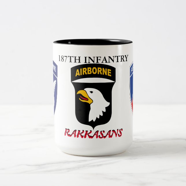 187TH INFANTRY RAKKASANS  Two-Tone COFFEE MUG (Center)