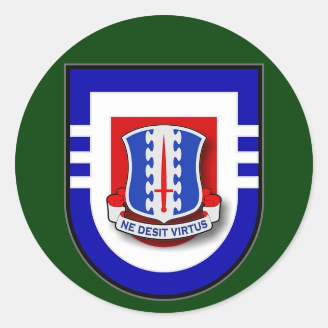 187th Infantry Regiment - 3d Battalion Flash Classic Round Sticker (Front)