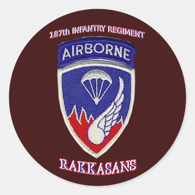 187th Infantry Regiment Classic Round Sticker (Front)