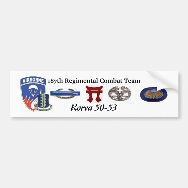 187th Regimental Combat Team Korea Bumper Sticker (Front)