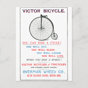 1880 Bicycle Poster Postcard