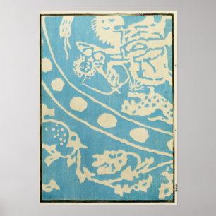 1880 Chinese Ivory Carving Pattern Art Poster