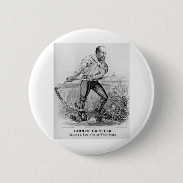 1880 Garfield 6 Cm Round Badge (Front)