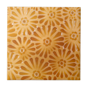 1880 JG Low Repeat Floral Design Repro Faux Relief Tile