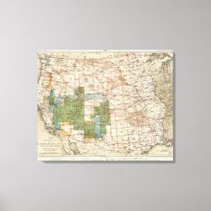 1880 Progress Map of The US Geographical Surveys Canvas Print