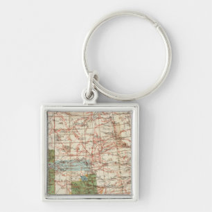 1880 Progress Map of The US Geographical Surveys Key Ring