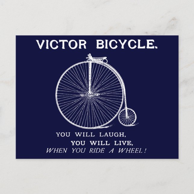 1880 Victor Bicycle Poster, White Postcard (Front)