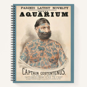 1880s Captain Costentenus tattooed man Notebook