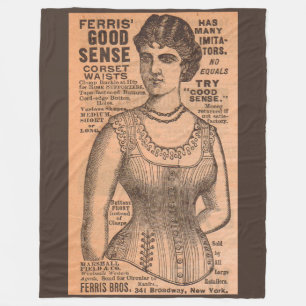 1880s Ferris Common Sense Corsets ad Fleece Blanket