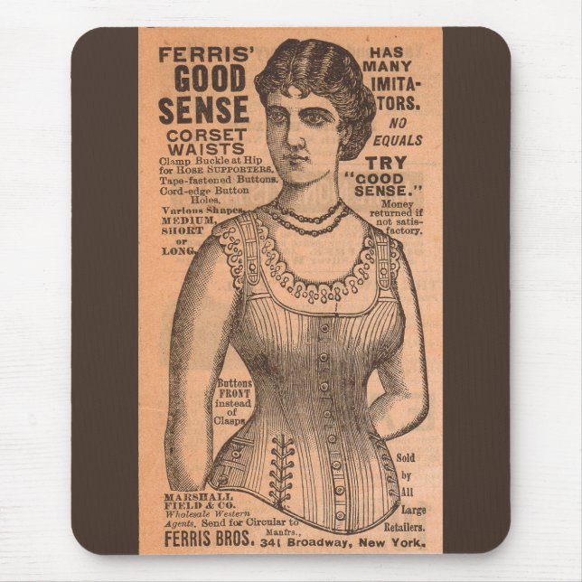 1880s Ferris Common Sense Corsets ad Mouse Mat (Front)