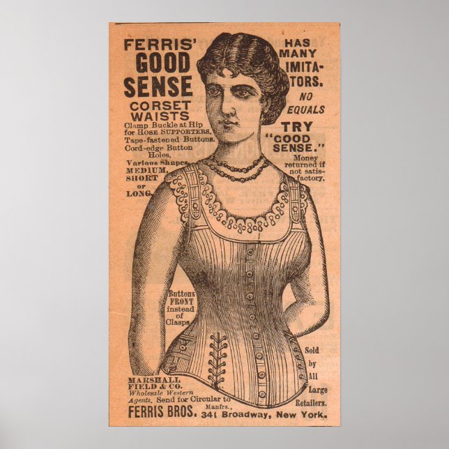 1880s Ferris Common Sense Corsets ad Poster (Front)