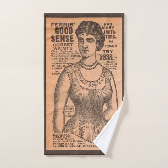 1880s Ferris Common Sense Corsets ad print Bath Towel Set (Hand Towel)