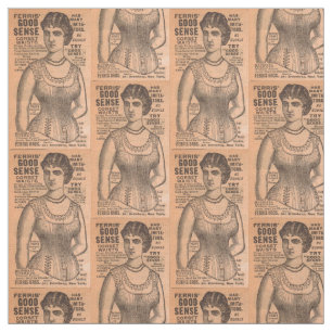 1880s Ferris Common Sense Corsets ad print Fabric