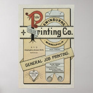 1880's letterpress printing advertisement poster