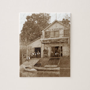 1880's Men Club Fox River Club Fishing Elgin Jigsaw Puzzle