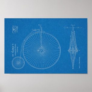 1881 High Wheeler Bicycle Design Patent Art Print