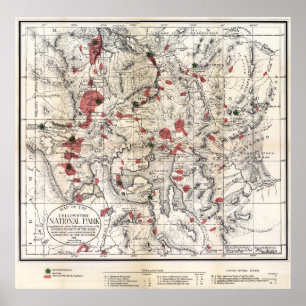 1881  YELLOWSTONE PARK MAP POSTER