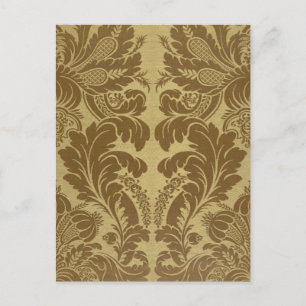 1883 Vintage Rich Floral Tapestry Brocade Damask Postcard