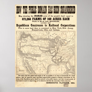 1884 Democratic Platform Political Campaign Poster